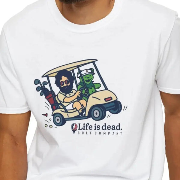 Grateful Dead - Joy Ridin' Jerry and The Bear Life is dead. Golf Company T-Shirt - StealieShop